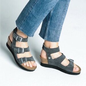 Birkenstock Papillio Linnea Platform Dark Gray Women's Sandals